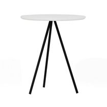 Mesa Lateral Redonda Trilegal ø420x530 Preto-branco