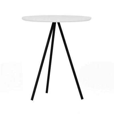 Mesa Lateral Redonda Trilegal ø420x530 Preto-branco