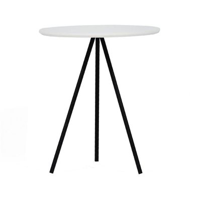 Mesa Lateral Redonda Trilegal ø420x530 Preto-branco