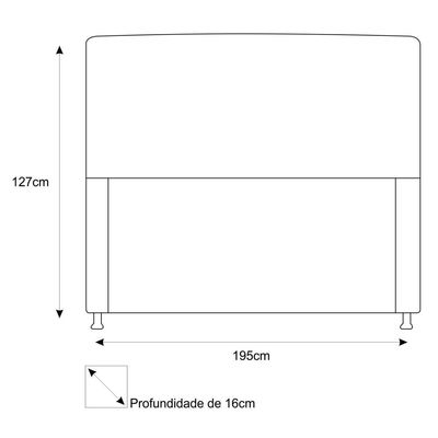 Cabeceira Estofada Dama 195 Cm King Size com Botonê Preto
