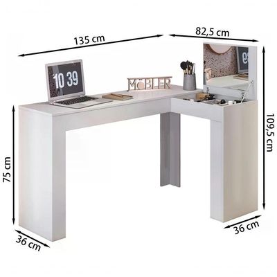 Escrivaninha Penteadeira De Canto 3003029 Branco Mbl Branco