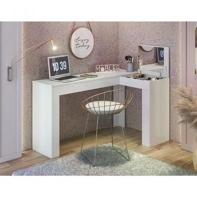 Escrivaninha Penteadeira De Canto 3003029 Branco Mbl Branco