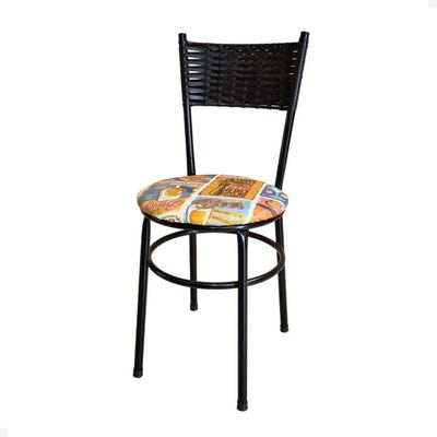 Conjunto 6 Cadeiras Pretas Para Cozinha Viena Cor:happy Hour