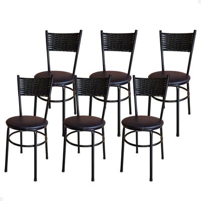 Conjunto 6 Cadeiras Pretas Para Cozinha Viena Cor:preto
