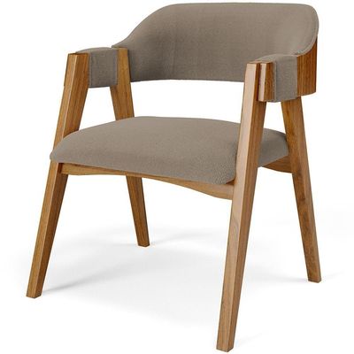 Kit 02 Cadeiras Para Sala De Jantar E Estar Living Estofada Suran L02 Bouclê Bege - Lyam