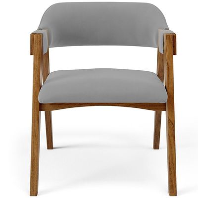 Kit 02 Cadeiras Para Sala De Jantar E Estar Living Estofada Suran L02 Suede Cinza - Lyam