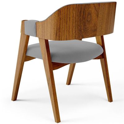 Kit 02 Cadeiras Para Sala De Jantar E Estar Living Estofada Suran L02 Suede Cinza - Lyam
