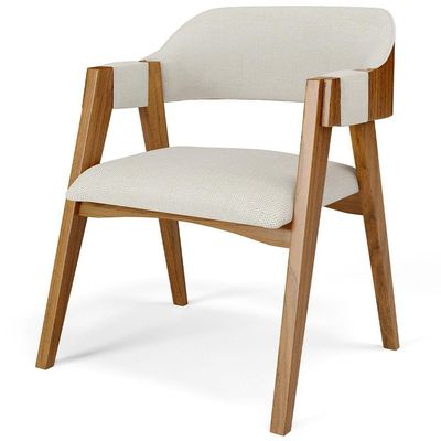 Kit 02 Cadeiras Para Sala De Jantar E Estar Living Estofada Suran L02 Linho Champagne - Lyam
