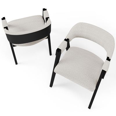 Kit 02 Cadeiras Para Sala De Jantar E Estar Living Estofada Suran L02 Preto Bouclê Cru - Lyam