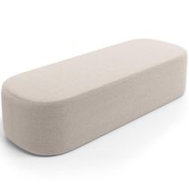 Puff Decorativo Orgânico Para Living Quarto 160cm Doha W01 Bouclê Creme - Lyam Decor
