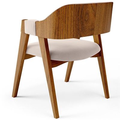 Kit 02 Cadeiras Para Sala De Jantar E Estar Living Estofada Suran L02 Suede Bege - Lyam