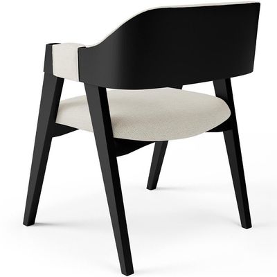 Kit 02 Cadeiras Para Sala De Jantar E Estar Living Estofada Suran L02 Preto Linho Champagne - Lyam