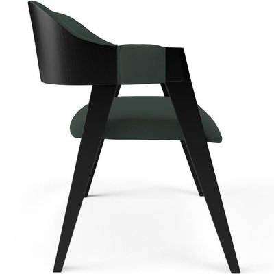 Kit 2 Cadeiras Sala De Jantar Estar Living Estofada Suran L02 Preto Suede Verde Musgo - Lyam Decor