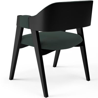 Kit 2 Cadeiras Sala De Jantar Estar Living Estofada Suran L02 Preto Suede Verde Musgo - Lyam Decor