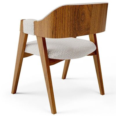 Kit 02 Cadeiras Para Sala De Jantar E Estar Living Estofada Suran L02 Bouclê Cru - Lyam
