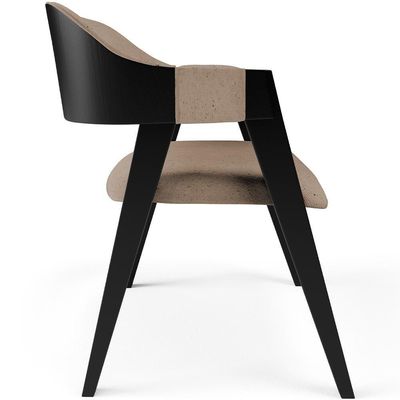 Kit 2 Cadeiras Sala De Jantar Estar Living Estofada Suran L02 Preto Linho Bege Escuro - Lyam Decor