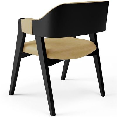 Kit 04 Cadeiras Para Sala De Jantar E Estar Living Estofada Suran L02 Preto Couríssimo Fendi - Lyam