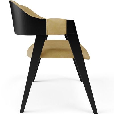Kit 04 Cadeiras Para Sala De Jantar E Estar Living Estofada Suran L02 Preto Couríssimo Fendi - Lyam