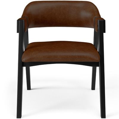 Kit 2 Cadeiras Sala De Jantar Estar Living Estofada Suran L02 Preto Couríssimo Marrom - Lyam Decor