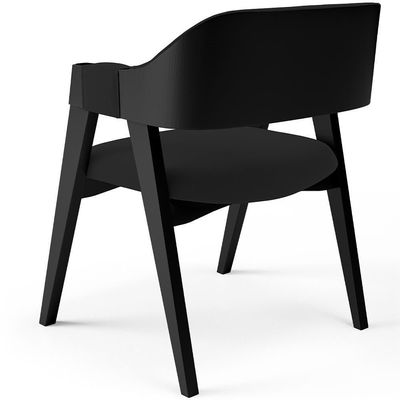 Kit 2 Cadeiras Sala De Jantar Estar Living Estofada Suran L02 Preto Suede Preto - Lyam Decor