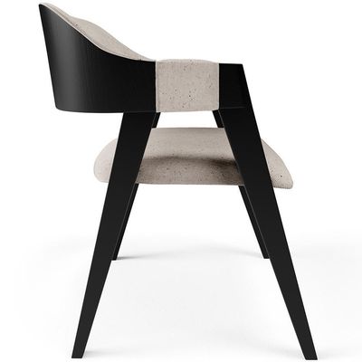 Kit 2 Cadeiras Sala De Jantar Estar Living Estofada Suran L02 Preto Linho Cru - Lyam Decor