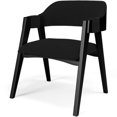 Kit 2 Cadeiras Sala De Jantar Estar Living Estofada Suran L02 Preto Suede Preto - Lyam Decor