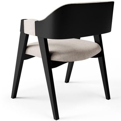 Kit 2 Cadeiras Sala De Jantar Estar Living Estofada Suran L02 Preto Linho Cru - Lyam Decor