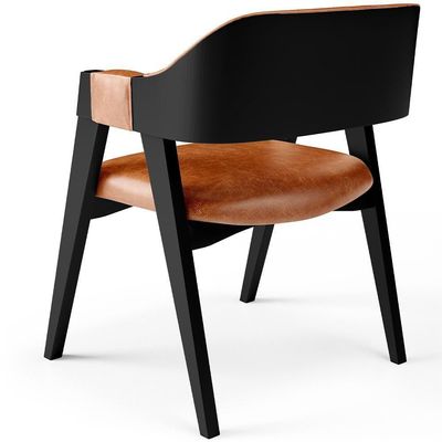 Kit 2 Cadeiras Sala De Jantar Estar Living Estofada Suran L02 Preto Couríssimo Camel - Lyam Decor