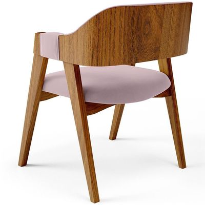 Kit 04 Cadeiras Para Sala De Jantar E Estar Living Estofada Suran L02 Suede Rosê - Lyam