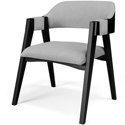 Kit 2 Cadeiras Sala De Jantar Estar Living Estofada Suran L02 Preto Linho Cinza - Lyam Decor