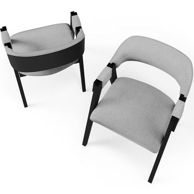 Kit 2 Cadeiras Sala De Jantar Estar Living Estofada Suran L02 Preto Linho Cinza - Lyam Decor