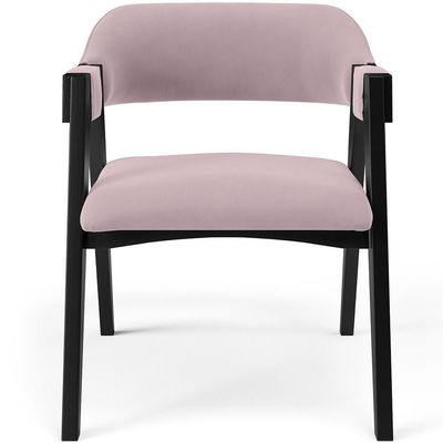 Kit 2 Cadeiras Sala De Jantar Estar Living Estofada Suran L02 Preto Suede Rosê - Lyam Decor