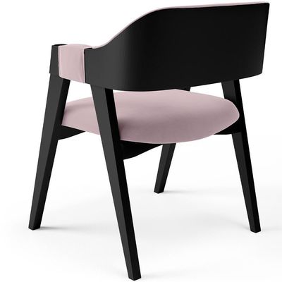 Kit 2 Cadeiras Sala De Jantar Estar Living Estofada Suran L02 Preto Suede Rosê - Lyam Decor