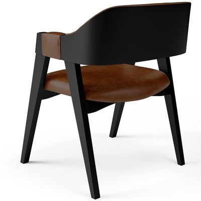Kit 4 Cadeiras Sala De Jantar Estar Living Estofada Suran L02 Preto Couríssimo Marrom - Lyam Decor