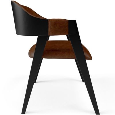 Kit 4 Cadeiras Sala De Jantar Estar Living Estofada Suran L02 Preto Couríssimo Marrom - Lyam Decor