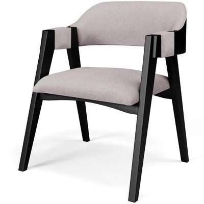 Kit 4 Cadeiras Sala De Jantar Estar Living Estofada Suran L02 Preto Linho Bege - Lyam Decor