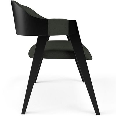 Kit 2 Cadeiras Sala De Jantar Estar Living Estofada Suran L02 Preto Linho Verde Musgo - Lyam Decor