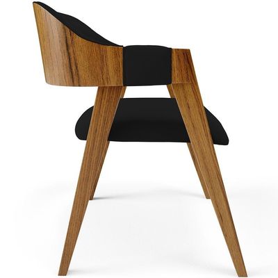 Kit 04 Cadeiras Para Sala De Jantar E Estar Living Estofada Suran L02 Suede Preto - Lyam