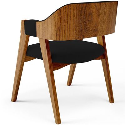 Kit 04 Cadeiras Para Sala De Jantar E Estar Living Estofada Suran L02 Suede Preto - Lyam
