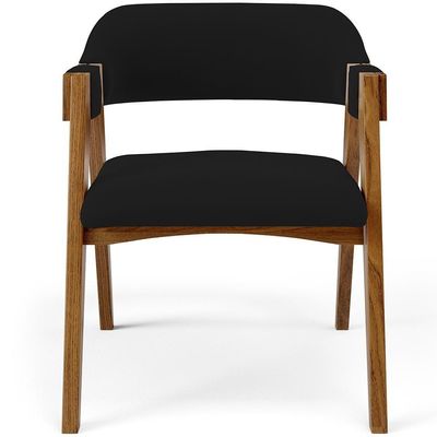 Kit 04 Cadeiras Para Sala De Jantar E Estar Living Estofada Suran L02 Suede Preto - Lyam