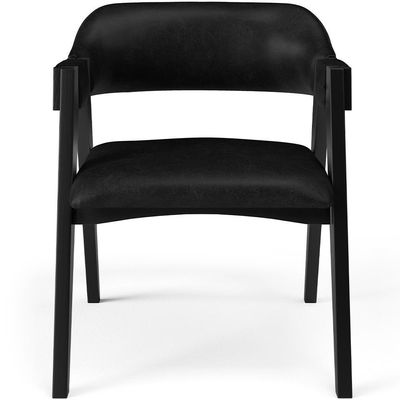 Kit 2 Cadeiras Sala De Jantar Estar Living Estofada Suran L02 Preto Couríssimo Preto - Lyam Decor