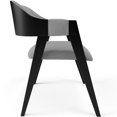 Kit 4 Cadeiras Sala De Jantar Estar Living Estofada Suran L02 Preto Suede Cinza - Lyam Decor
