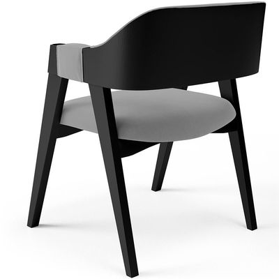 Kit 4 Cadeiras Sala De Jantar Estar Living Estofada Suran L02 Preto Suede Cinza - Lyam Decor