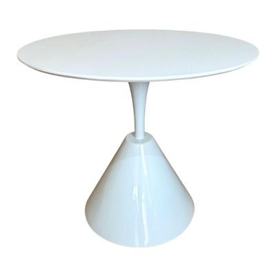 Mesa De Jantar Cone Redonda Masp 90 Cm Tampo Laca Branca Base Branca Cor Branco