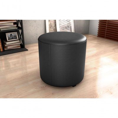 Puff Decorativo Sala Descando Copenhage Premium Sintetico Preto Matrix