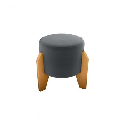 Puff Decorativo Descanso Luxo Orginal Premium Veludo Cinza Matrix