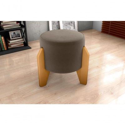 Puff Decorativo Descanso Luxo Orginal Premium Veludo Marrom Matrix