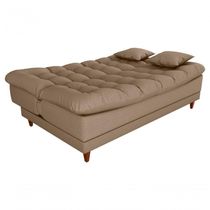 Sofá Cama Duda Linho Linho Areia Sala Premium Original Linho 3 Lugares