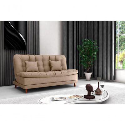 Sofá Cama Duda Linho Linho Areia Sala Premium Original Linho 3 Lugares