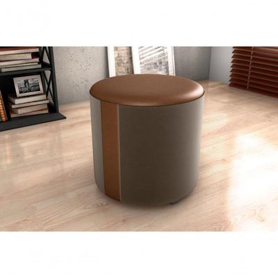 Puff Decorativo Sala Descando Copenhage Premium Veludo Marrom Matrix